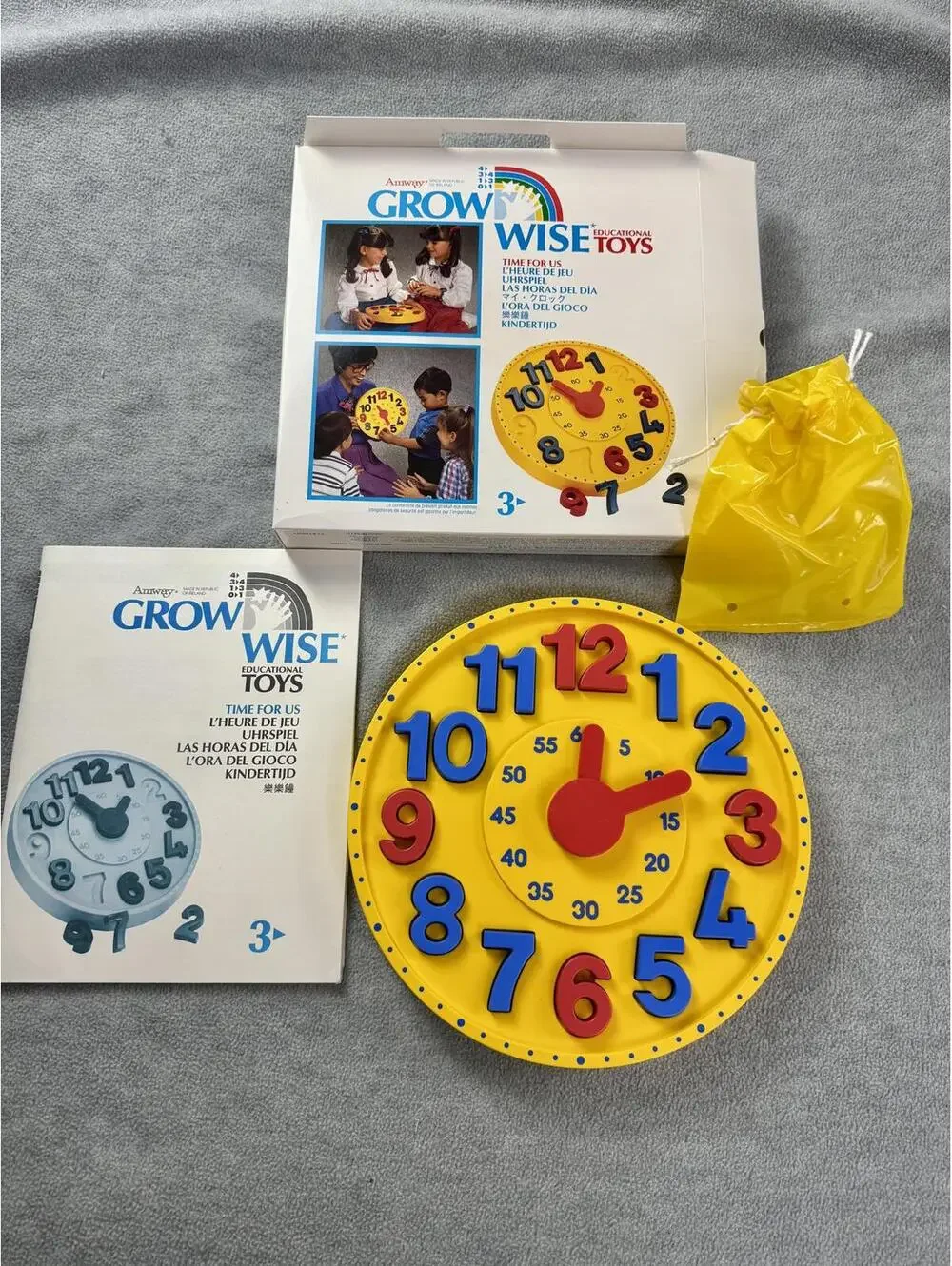 vintage amway grow wise‎ NIB play clock toy learning numbers teaching time